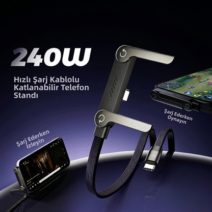 Valentra™ 240W Standlı Type-C Hızlı Şarj Kablosu